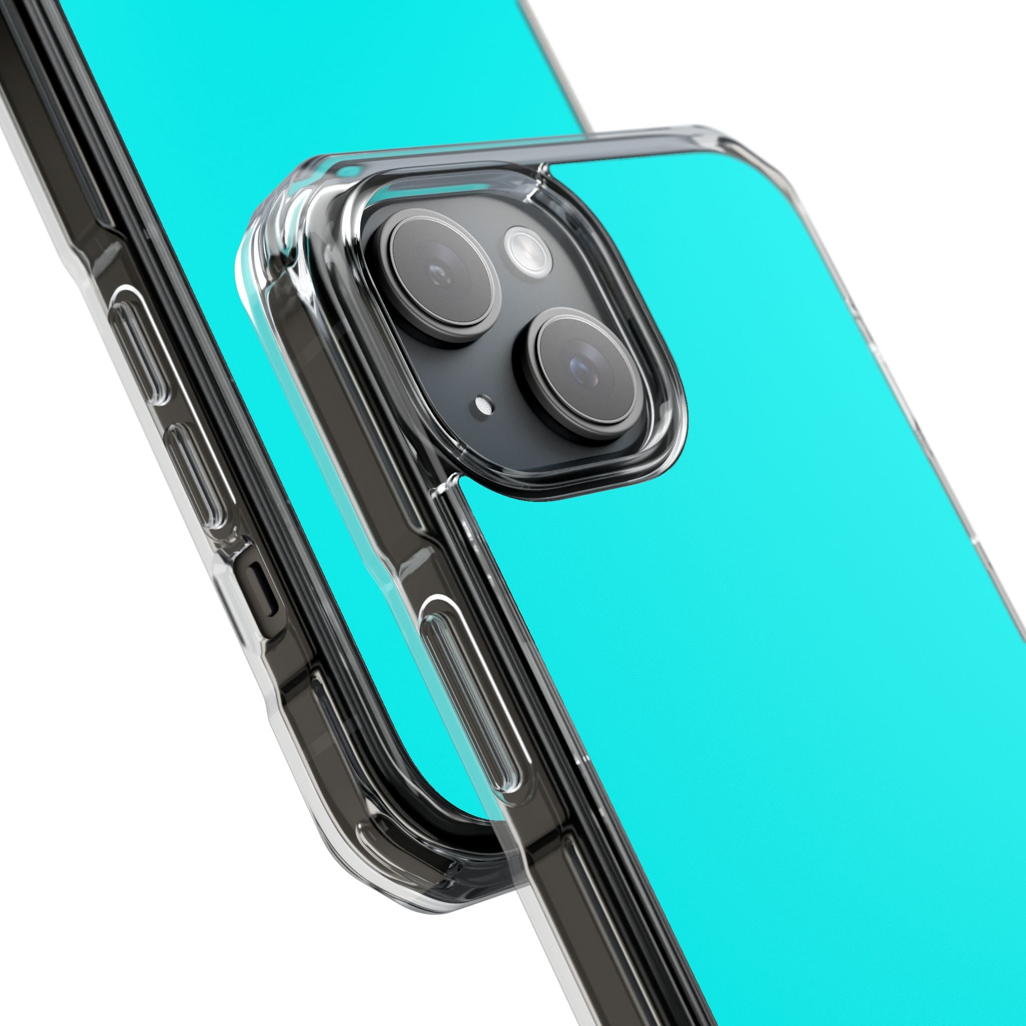 Cyan Blue - Clear Impact Case for iPhone