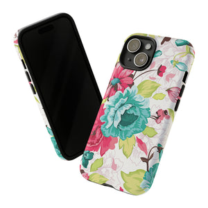 Vintage Flowers Pattern iPhone case - Protective Phone Case