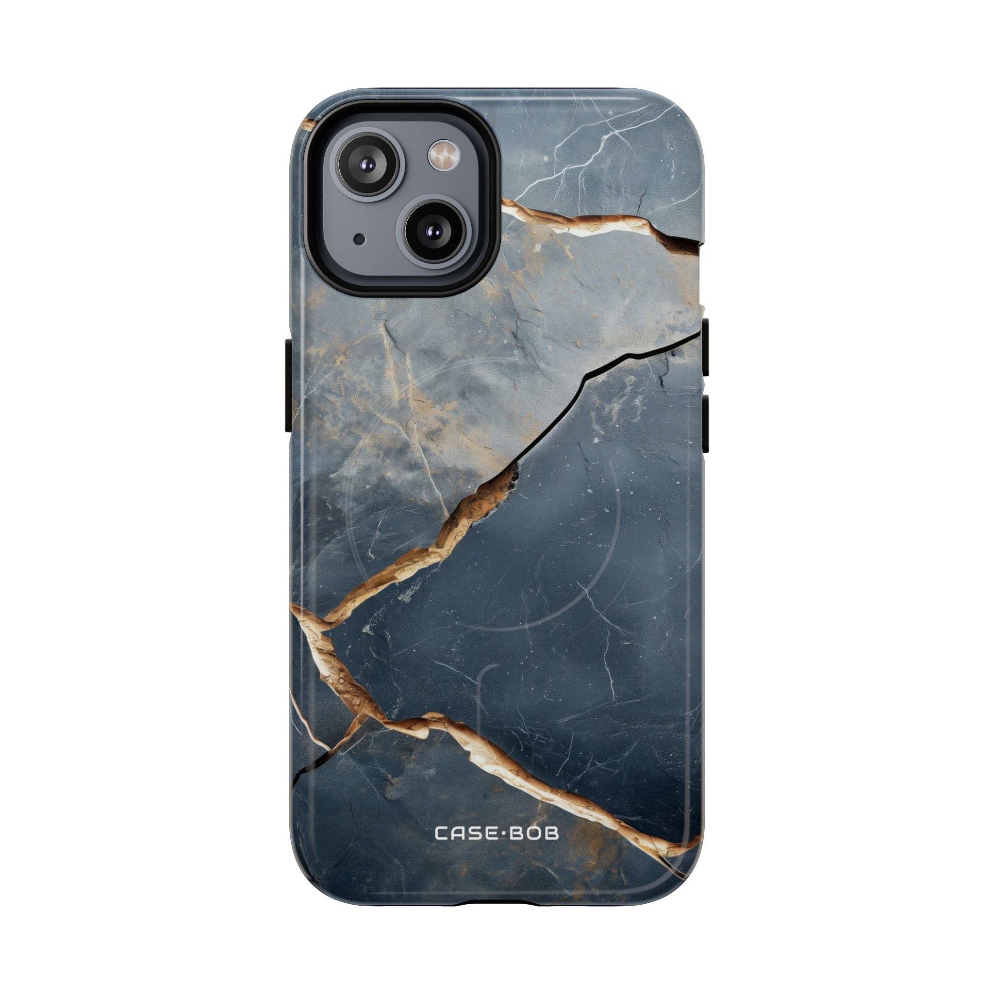 Jagged Vein Navy iPhone 14 Case - Tough+