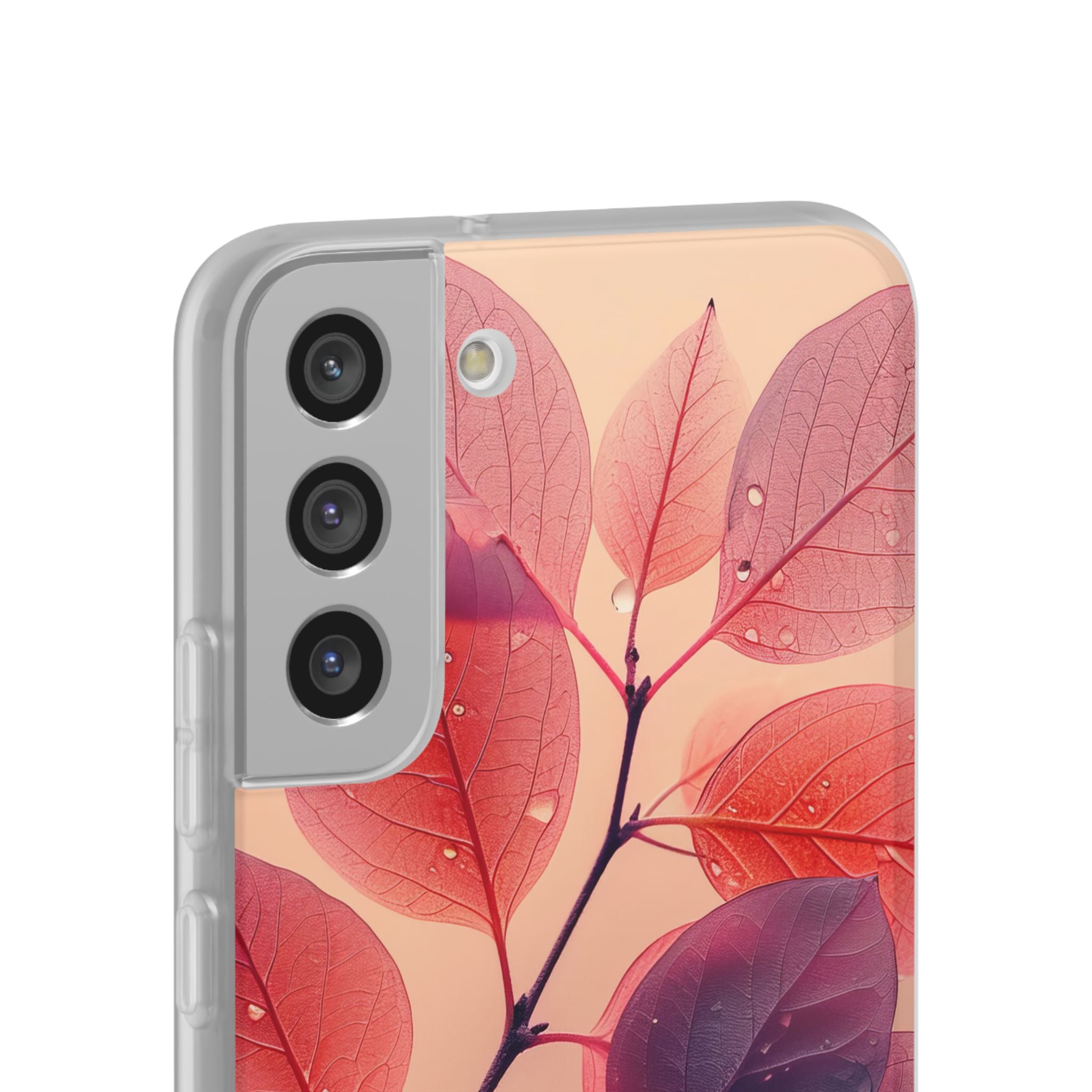 Rosa Serenity Leaf Design - Flexi Samsung S22 Handyhülle