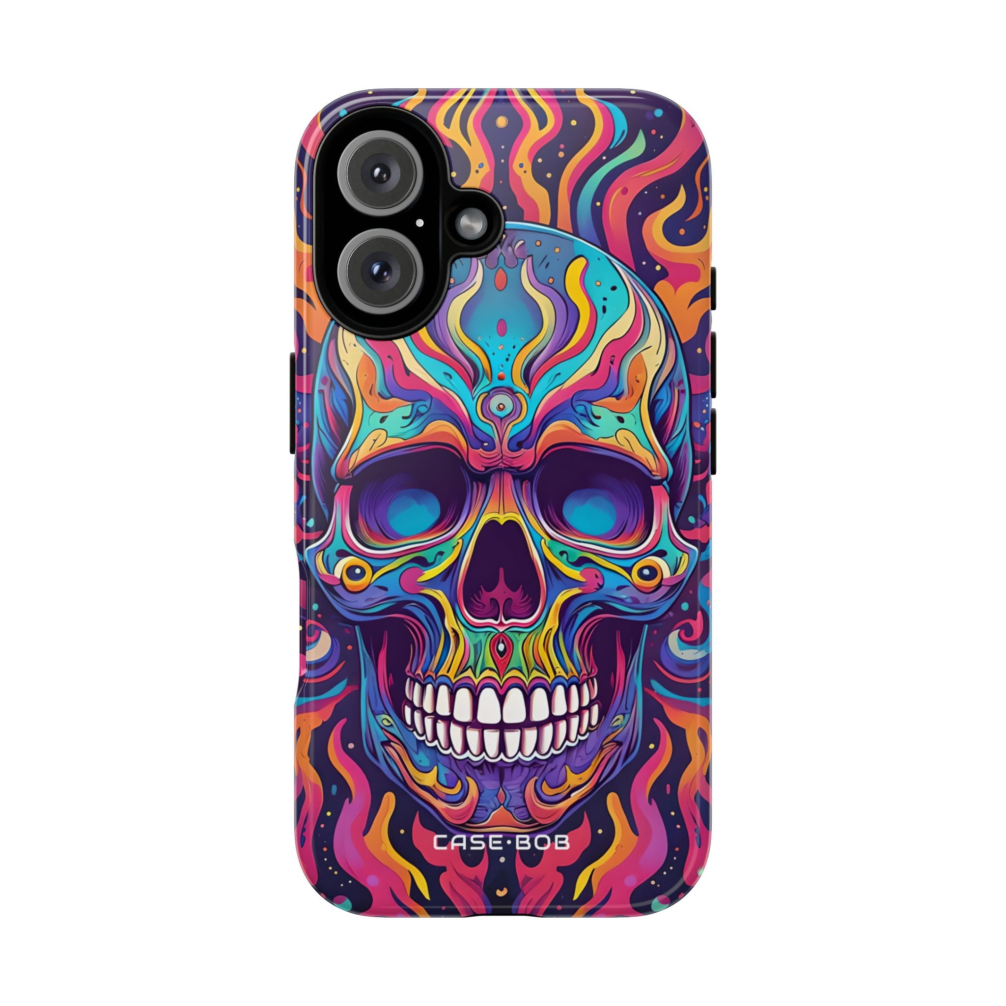 Flaming Skull iPhone 16 Case - Tough