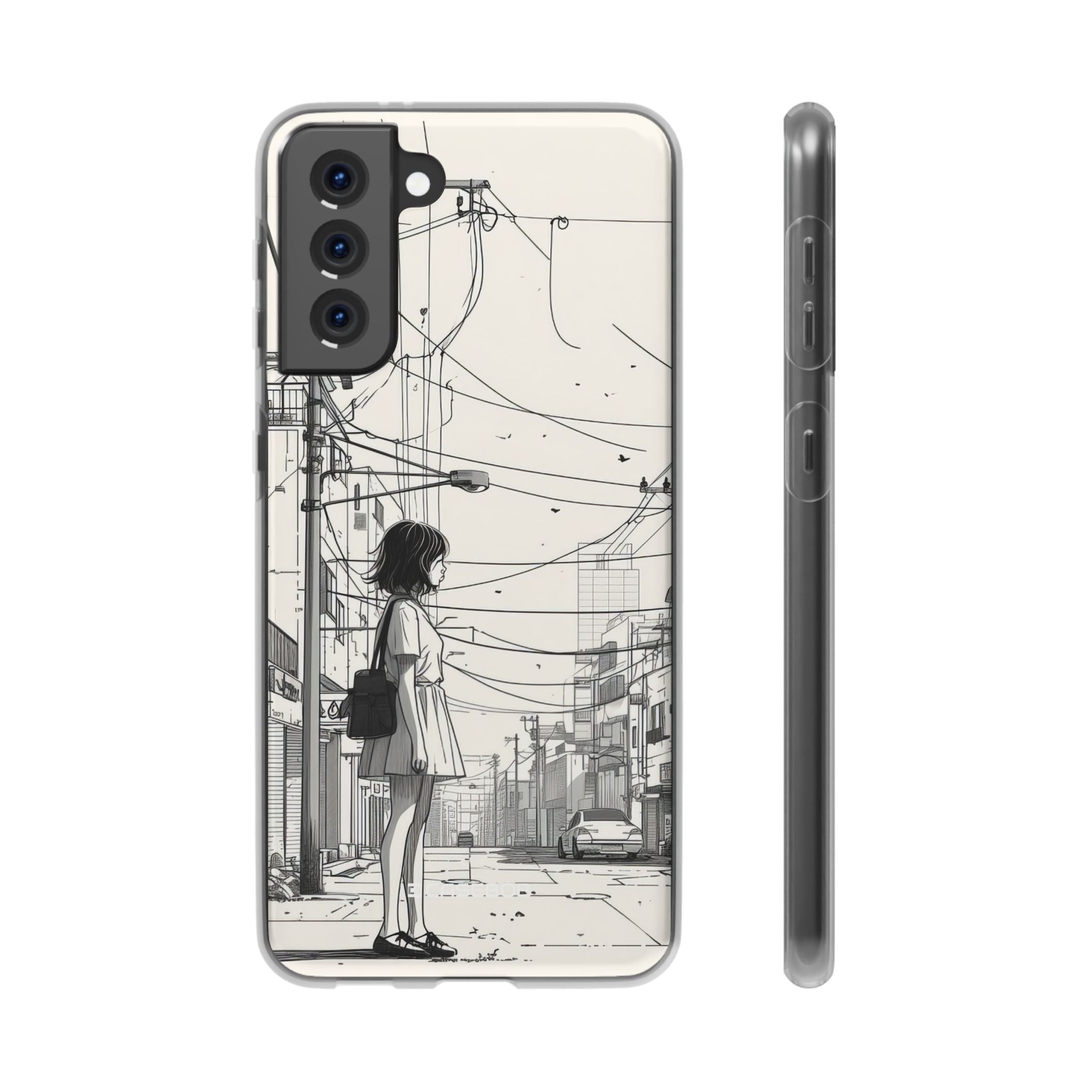 Urban Solitude Sketch | Flexible Phone Case for Samsung Galaxy