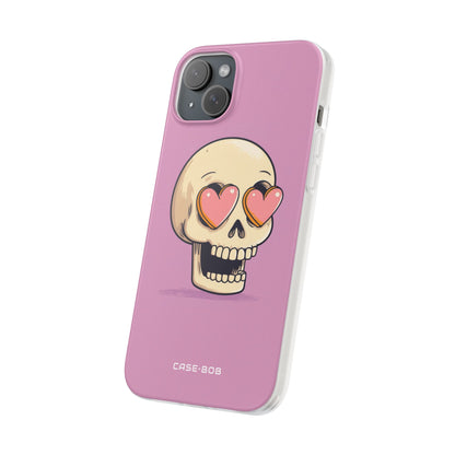 Heart Eyed Skull iPhone 15 Plus Case - Soft