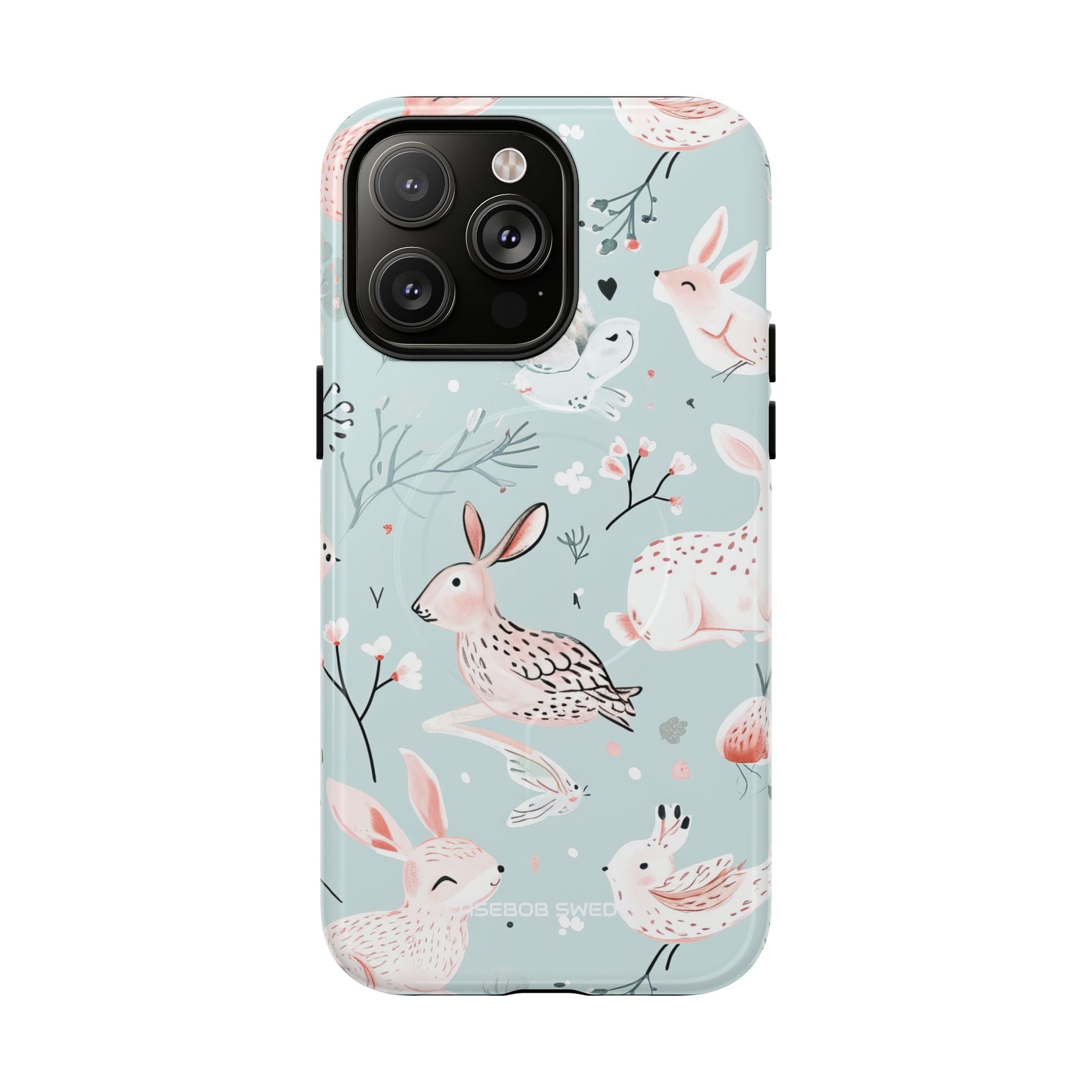 Whimsical Bunny Blossom - Tough + MagSafe® iPhone 14 Phone Case