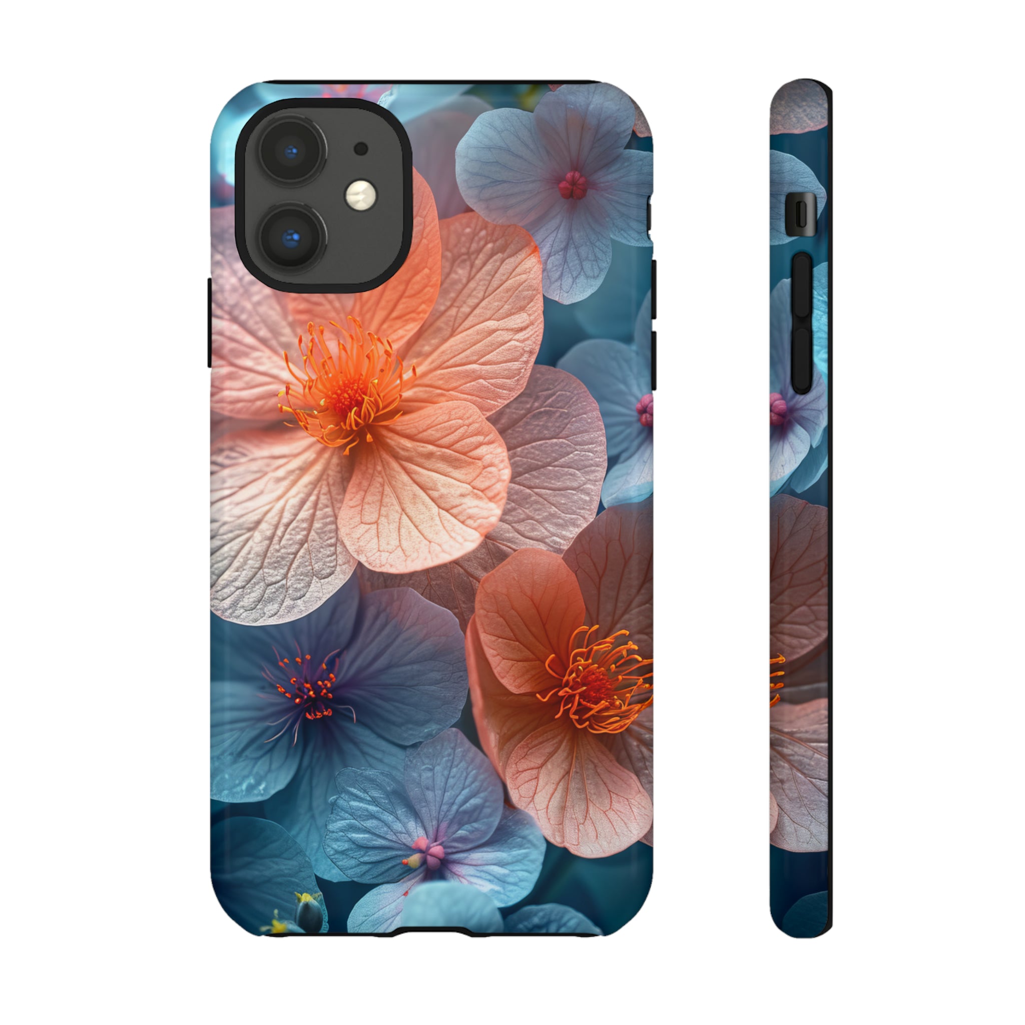 Bright Blue Floral Serenity - Protective Phone Case