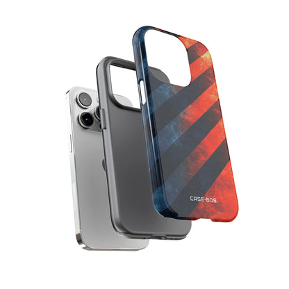 Diagonal Stripes Blaze iPhone 14 Pro Case - Tough