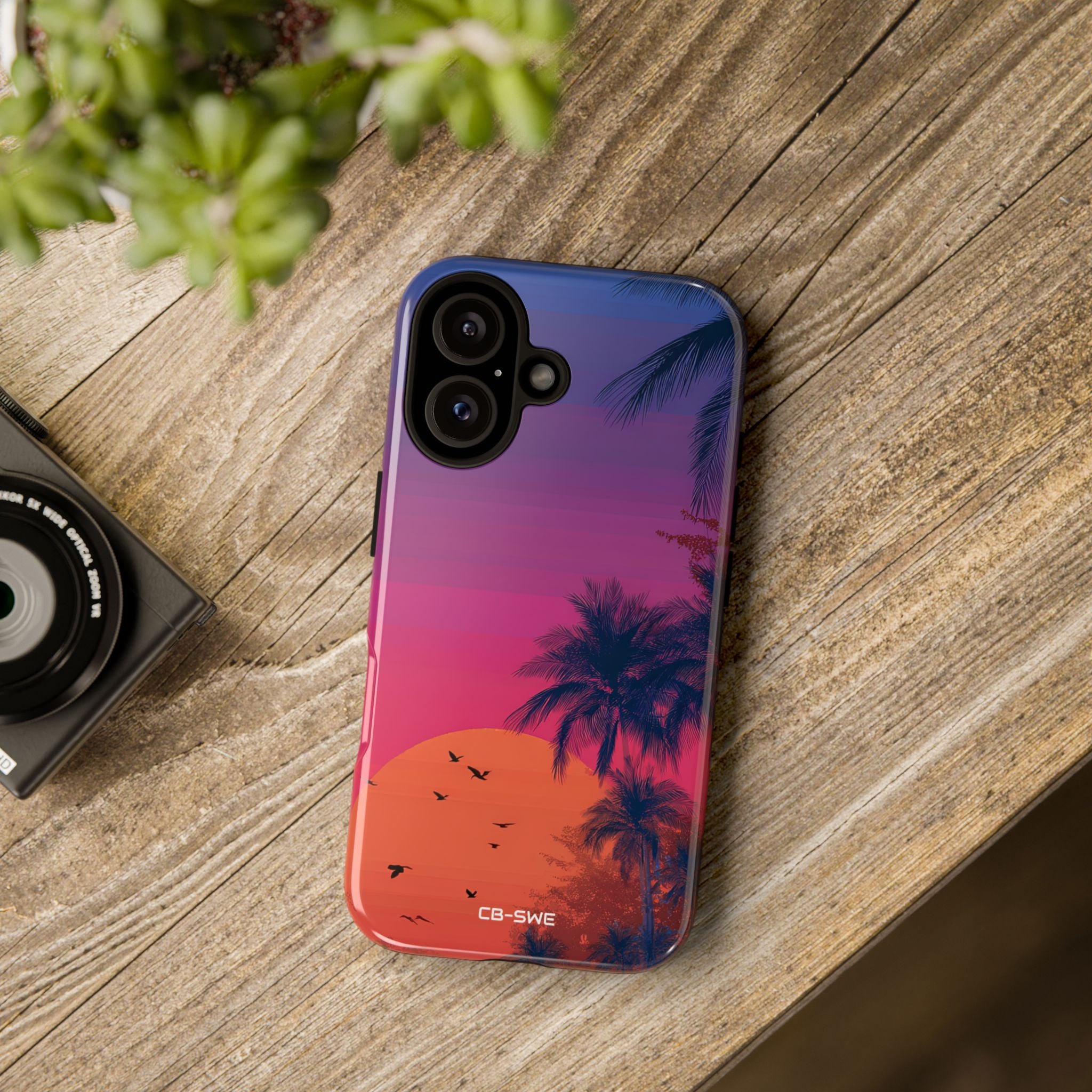 Tropical Sunset Silhouettes - iPhone Case