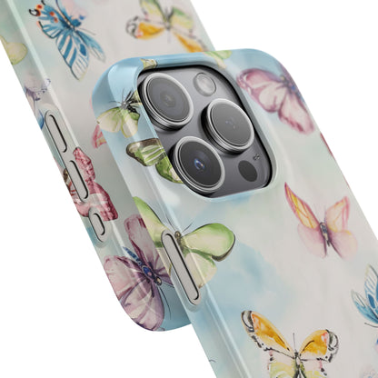 Watercolor Butterfly Bliss - Slim iPhone 15 Phone Case