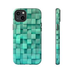 Teal Tranquility: Square Gradient - Protective Phone Case