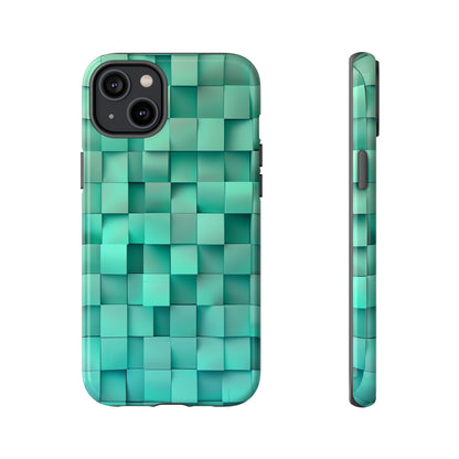 Teal Tranquility: Square Gradient - Protective Phone Case