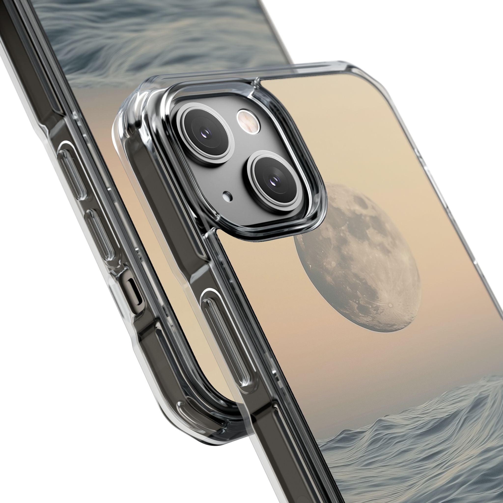 Moon Illuminates Waves iPhone Case - Impact