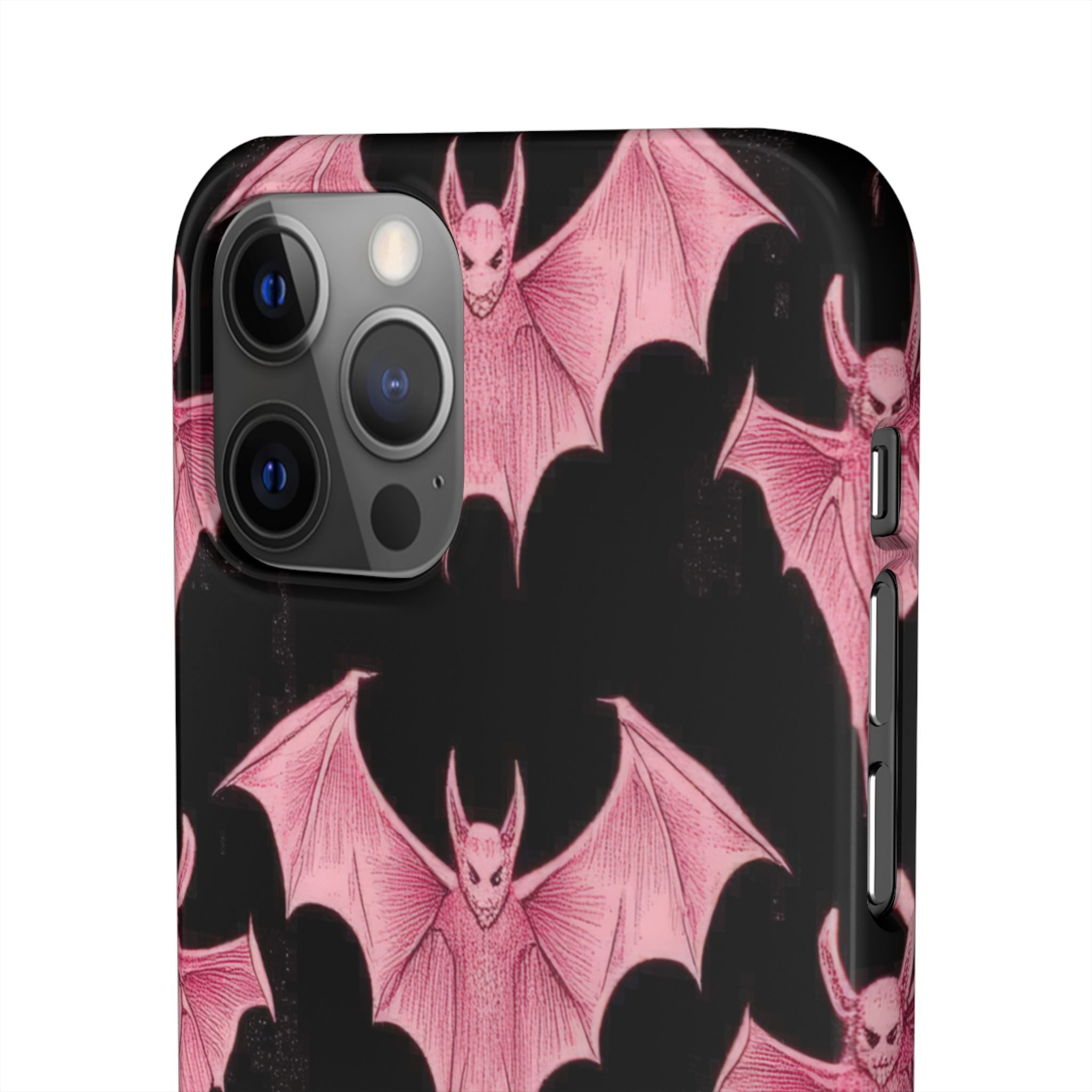 Gothic Pink Bats Aflame iPhone 12 - Slim Phone Case