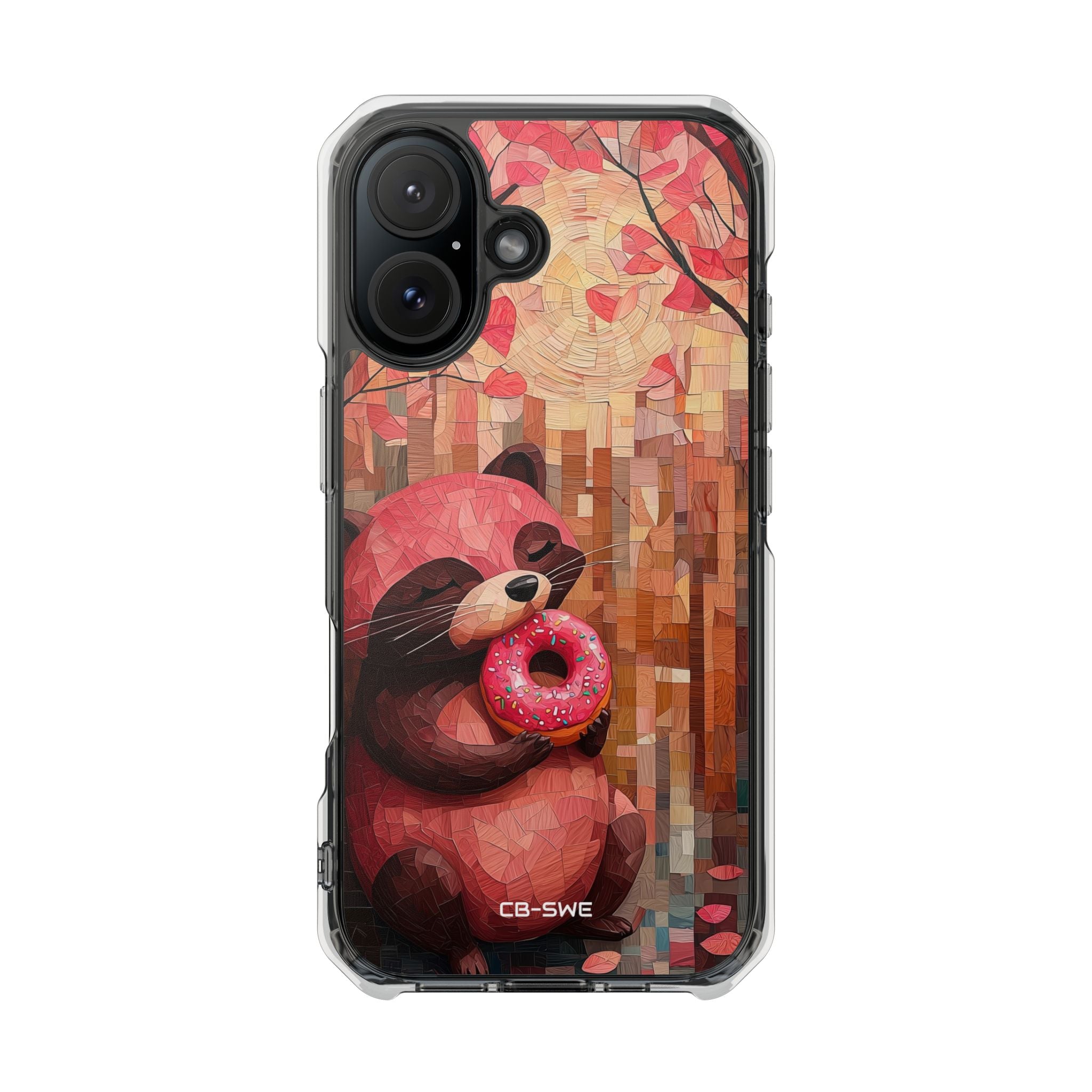 Raccoon Holds Donut iPhone Case - Impact
