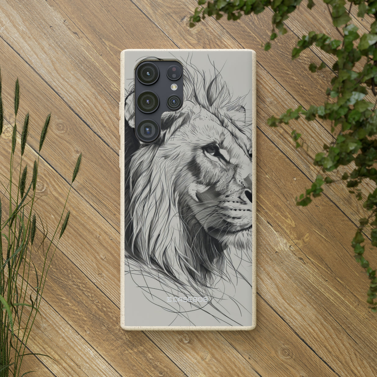 Majestic Linework Lion | Biodegradable Phone Case