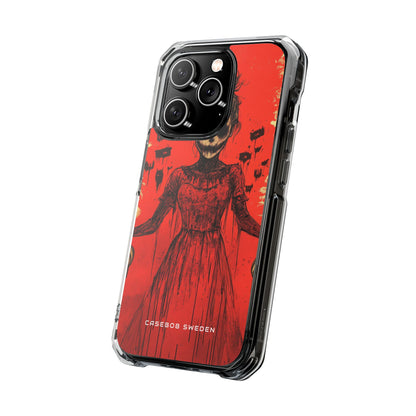 Haunting Scarlet Descent iPhone 14 - Clear Impact Phone Case