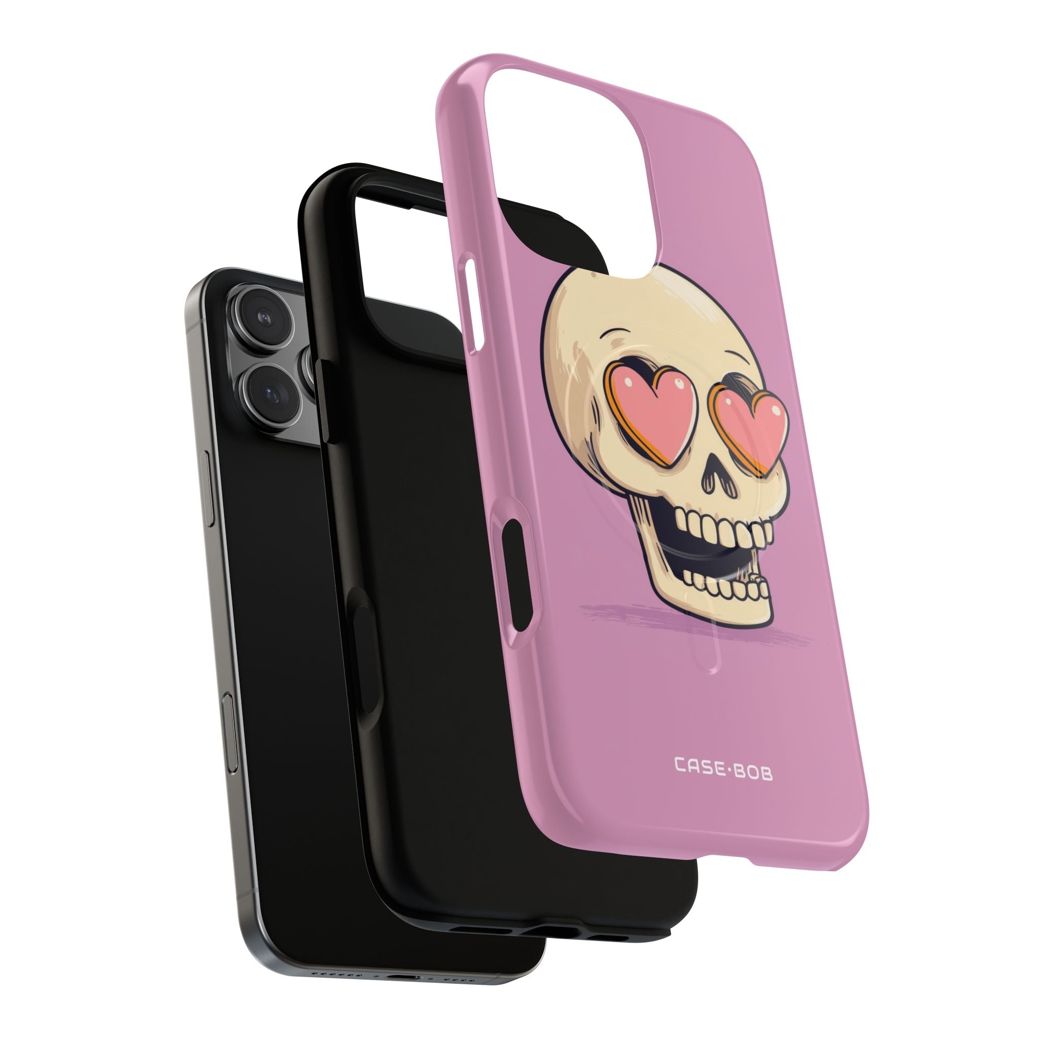 Heart Eyed Skull iPhone 16 Pro Max Case - Tough+