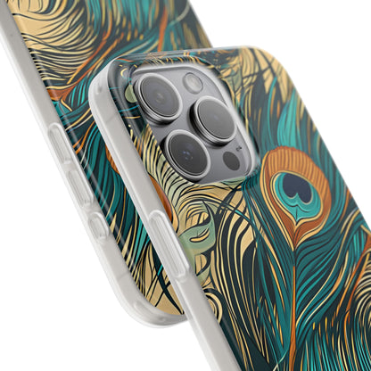 Jugendstil Pfau Eleganz iPhone 15 - Flexi Handyhülle