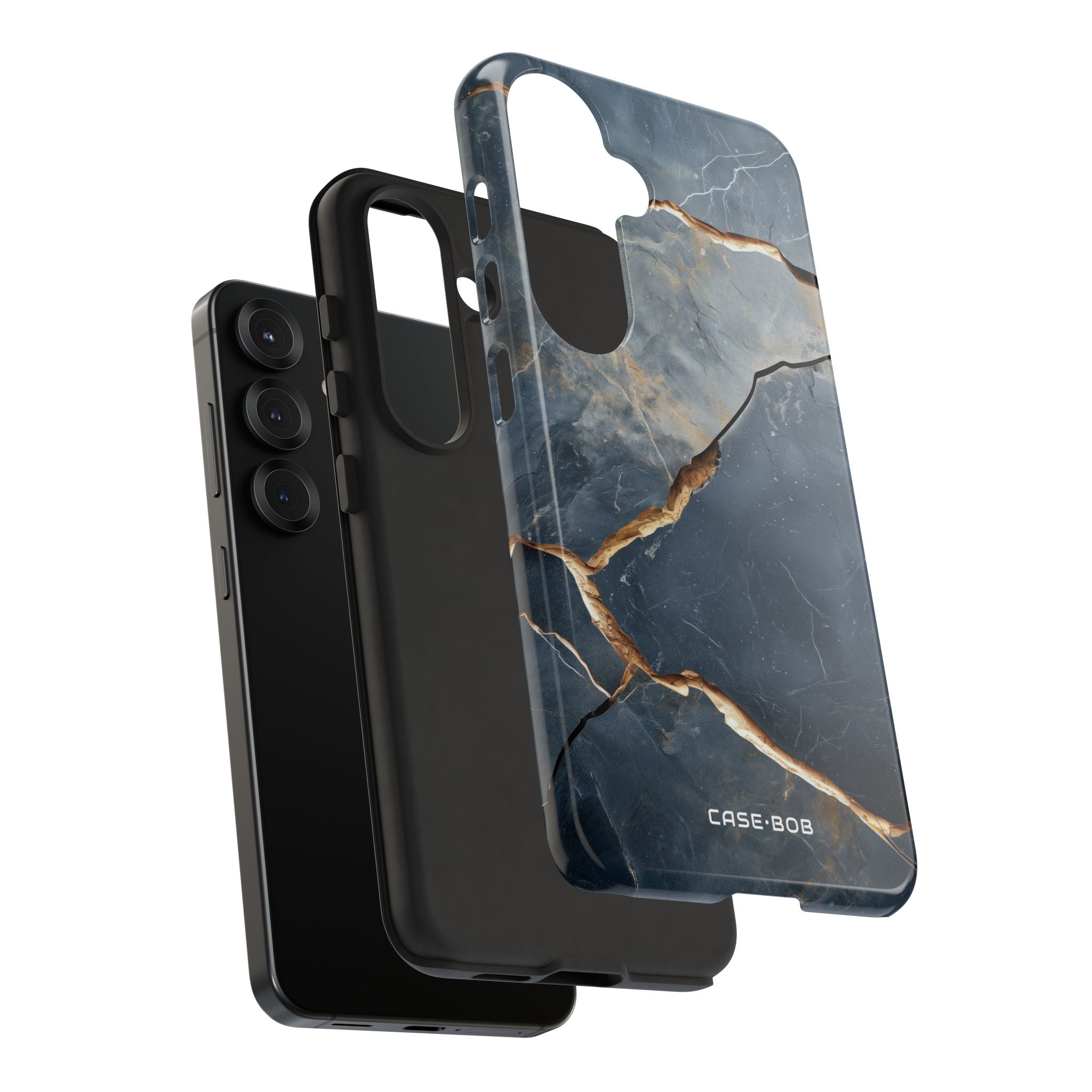 Jagged Vein Navy Samsung S25 Case - Tough