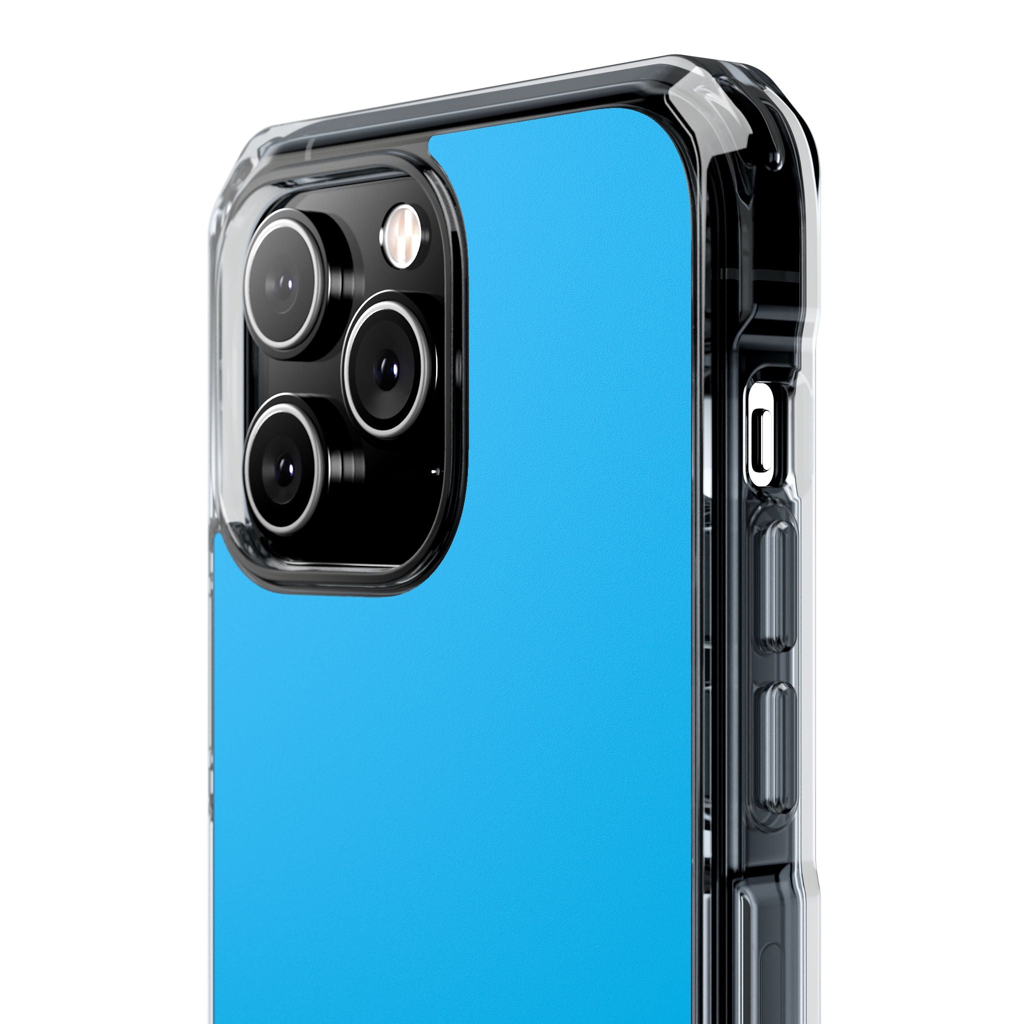 Deep Sky Blue - Clear Impact Case for iPhone