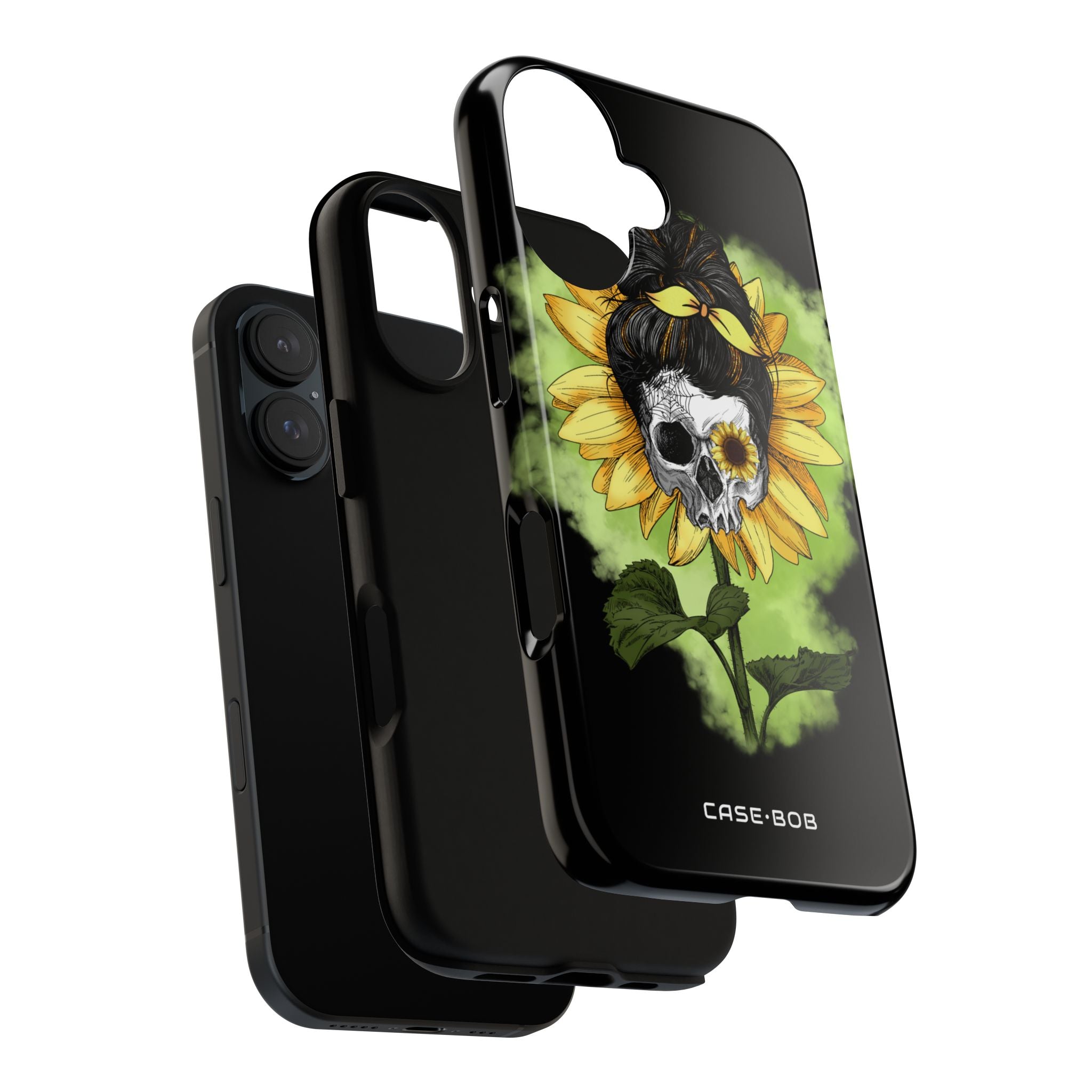 Sunflower Skull iPhone 16 Pro Case - Tough