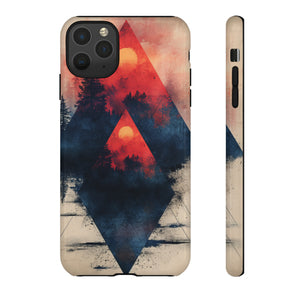 Pastel Triangle Forest Dusk - Protective Phone Case