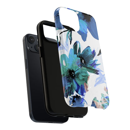 Blue Blossom Radiance iPhone 14 Case - Tough+