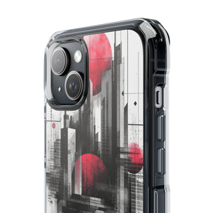 Cyber Gridscape - Phone Case for iPhone (Clear Impact - Magnetic)