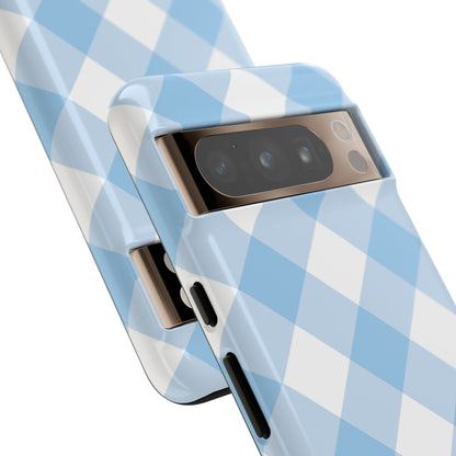 Soft Blue Gingham Elegance - Google Pixel Case