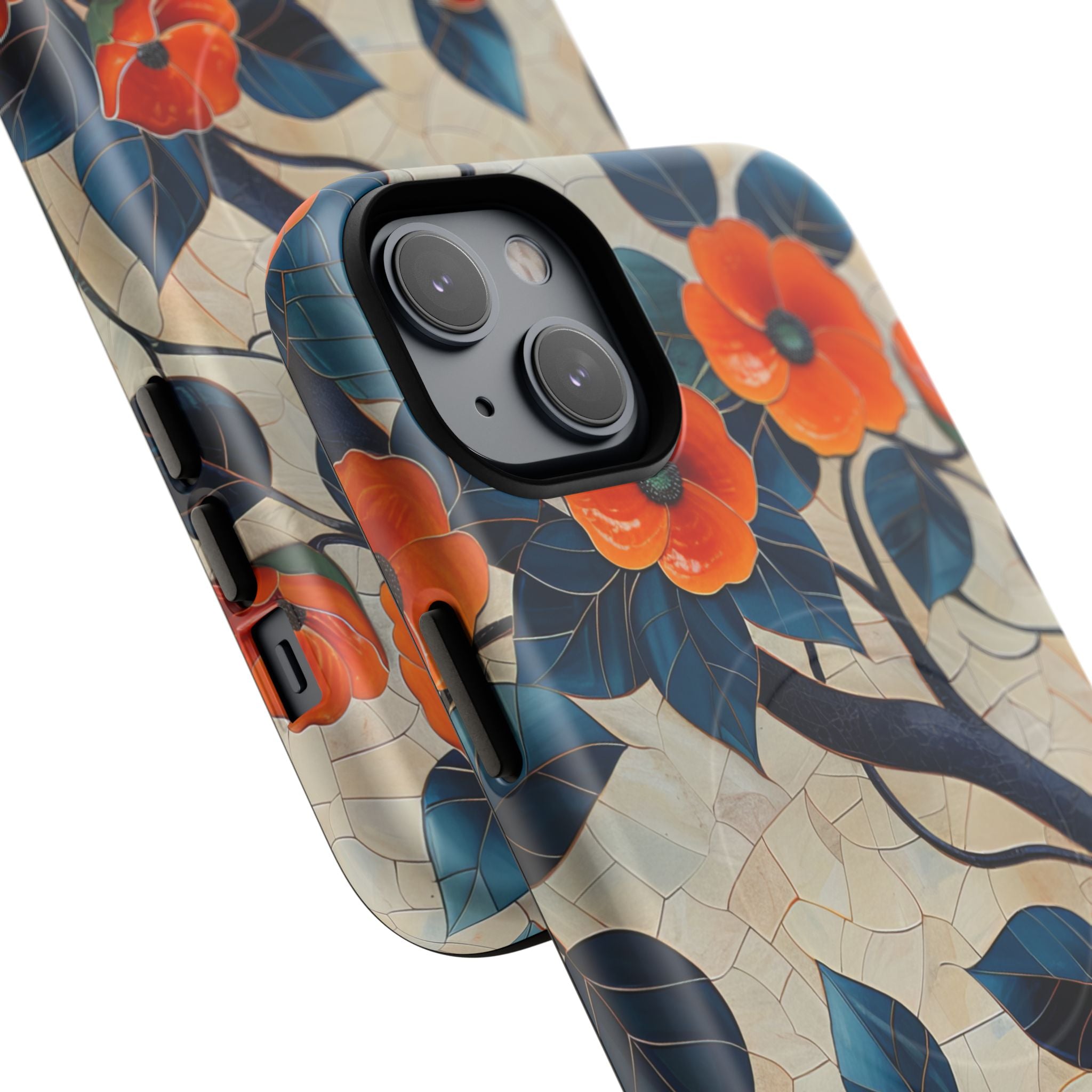 Orange Blossoms Mosaic Harmony iPhone 14 | Tough+ Phone Case