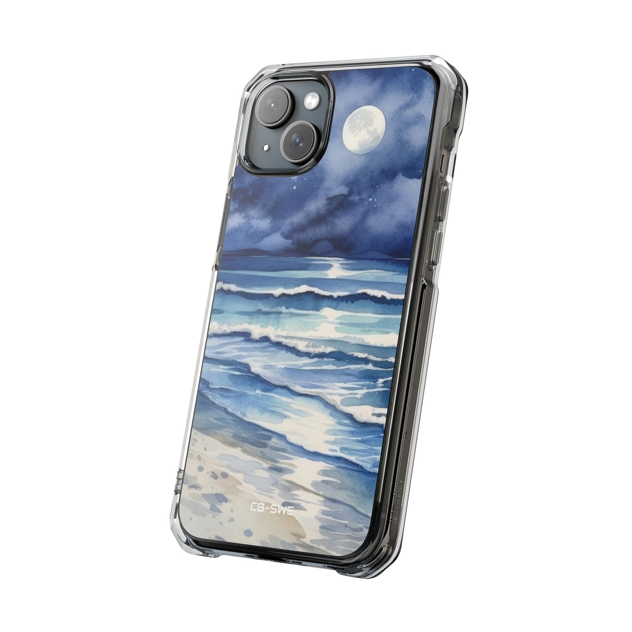 Moonlight Reflects Waves iPhone Case - Impact