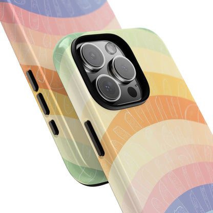 Pastel Rainbow Bands iPhone 16 Pro Max Case - Tough