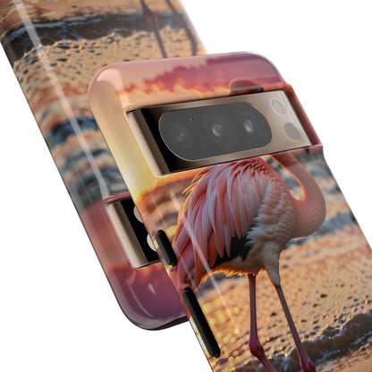 Sunset Flamingo Stand - Google Pixel Case
