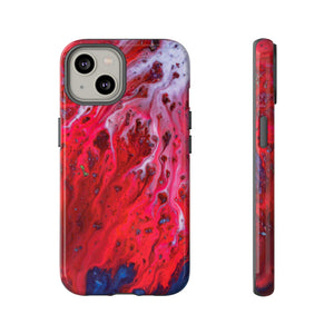 Bright Red Ink Art iPhone Case (Protective) iPhone 14 Glossy Phone Case