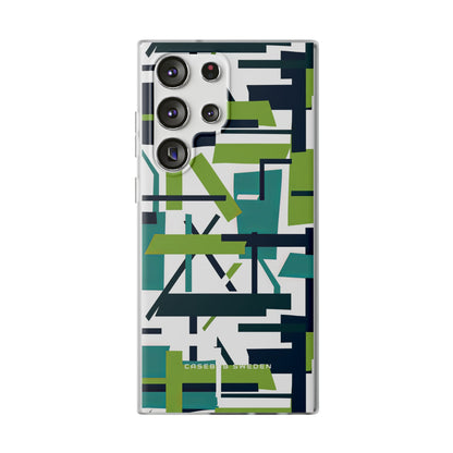 Green Geometry Glide Samsung S23 - Flexi Phone Case