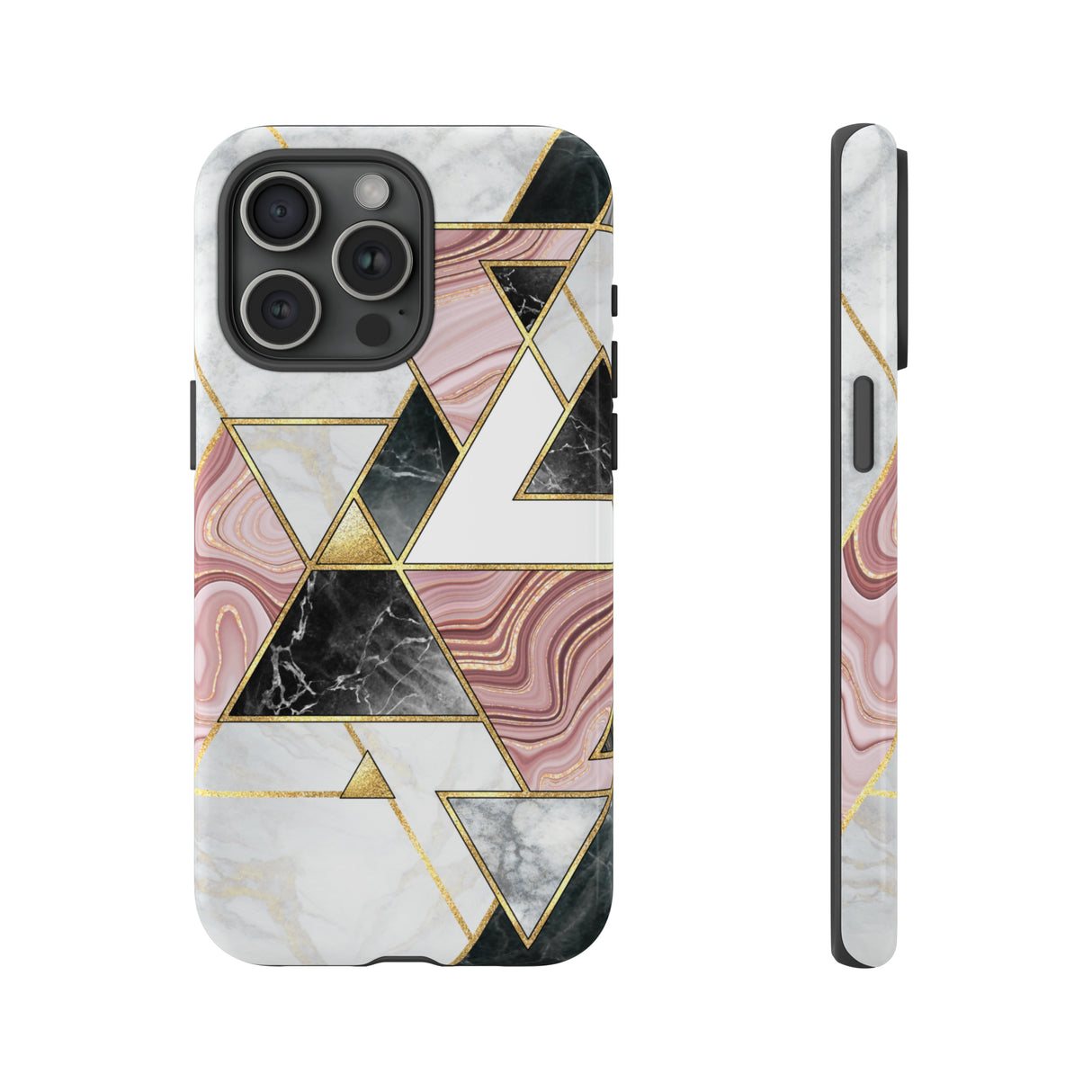 White Pink Mosaic - Protective Phone Case