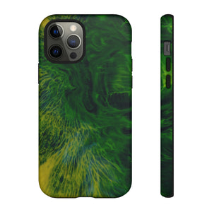 Dark Green Ink Art - Protective Phone Case