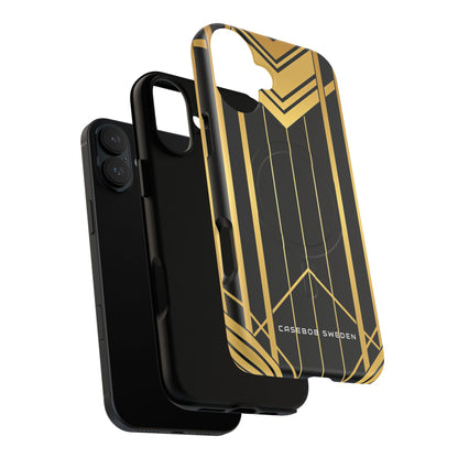 "Golden Art Deco Symmetry in Geometric Elegance" iPhone 16 | Tough+ Phone Case