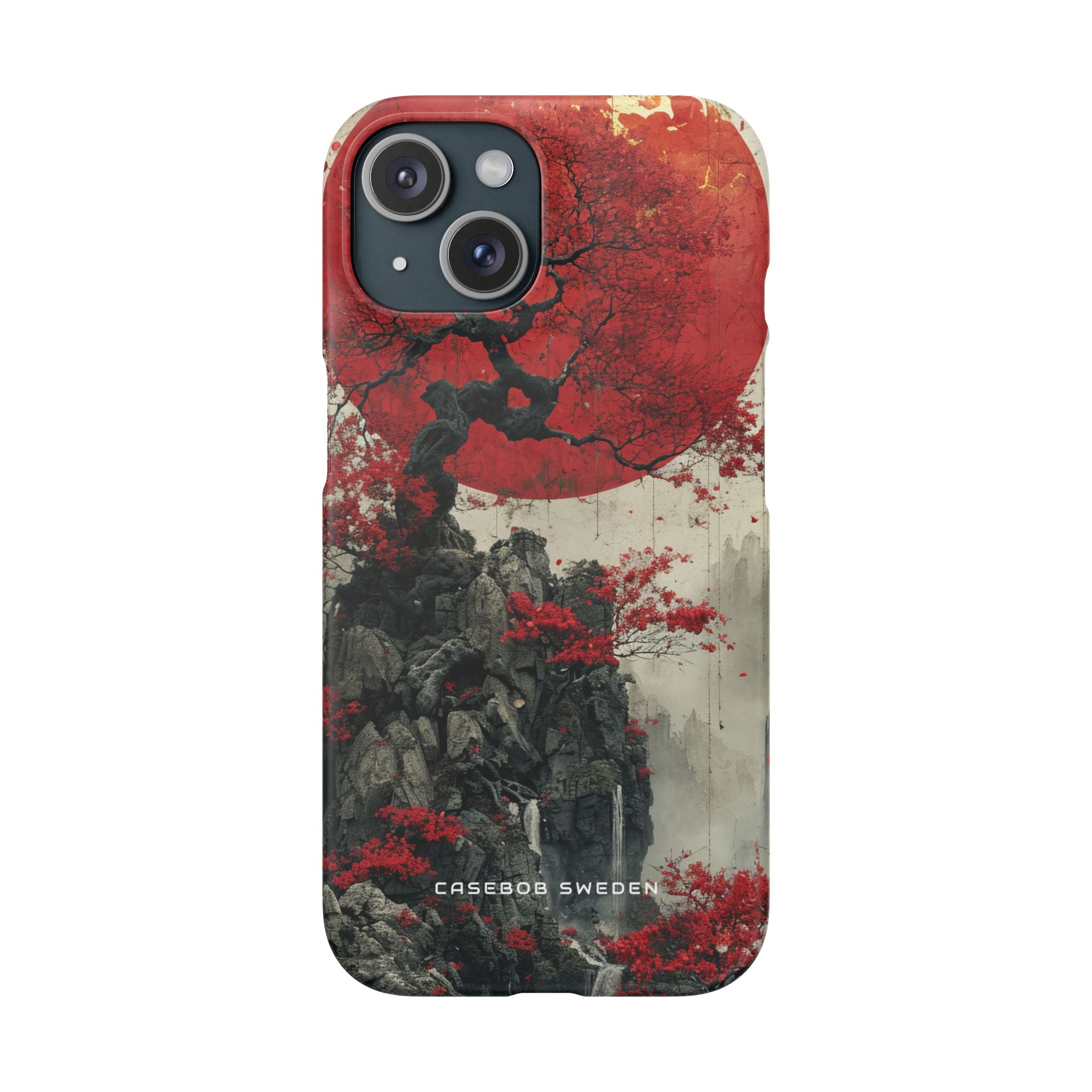 Zen Serenity in Red Harmony iPhone 15 - Slim Phone Case