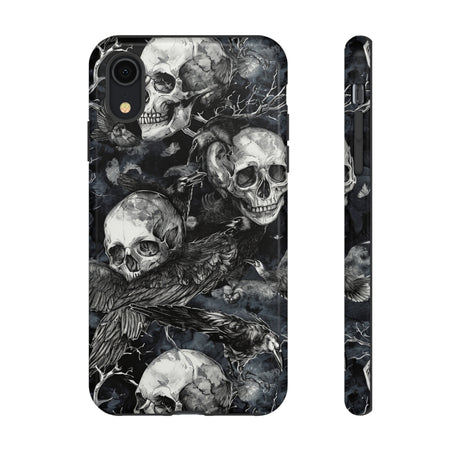 Skulls and Ravens Gothic - Protective Phone Case