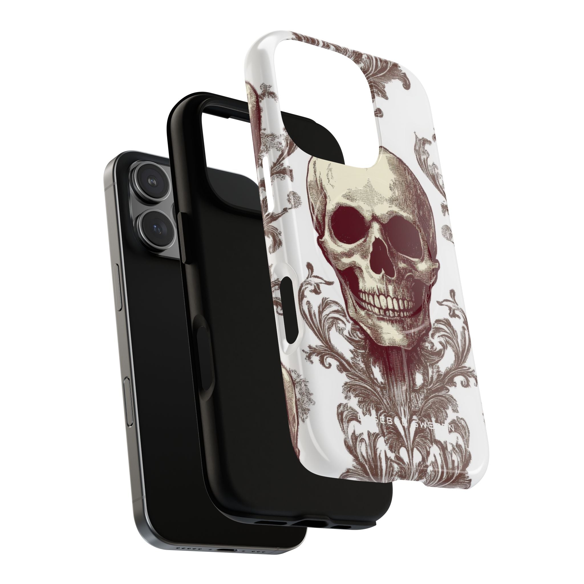 Gothic Skulls and Ornate Foliage iPhone 16 | Tough+ Phone Case