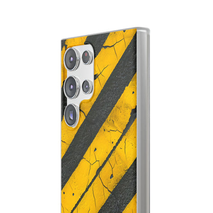 Yellow Stripe Distress Samsung S23 Ultra Case - Soft