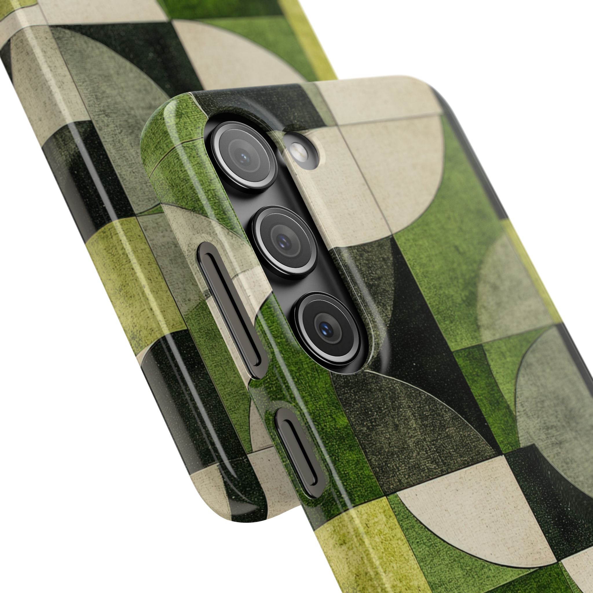 Green Geometric Harmony - Slim Samsung S23 Phone Case