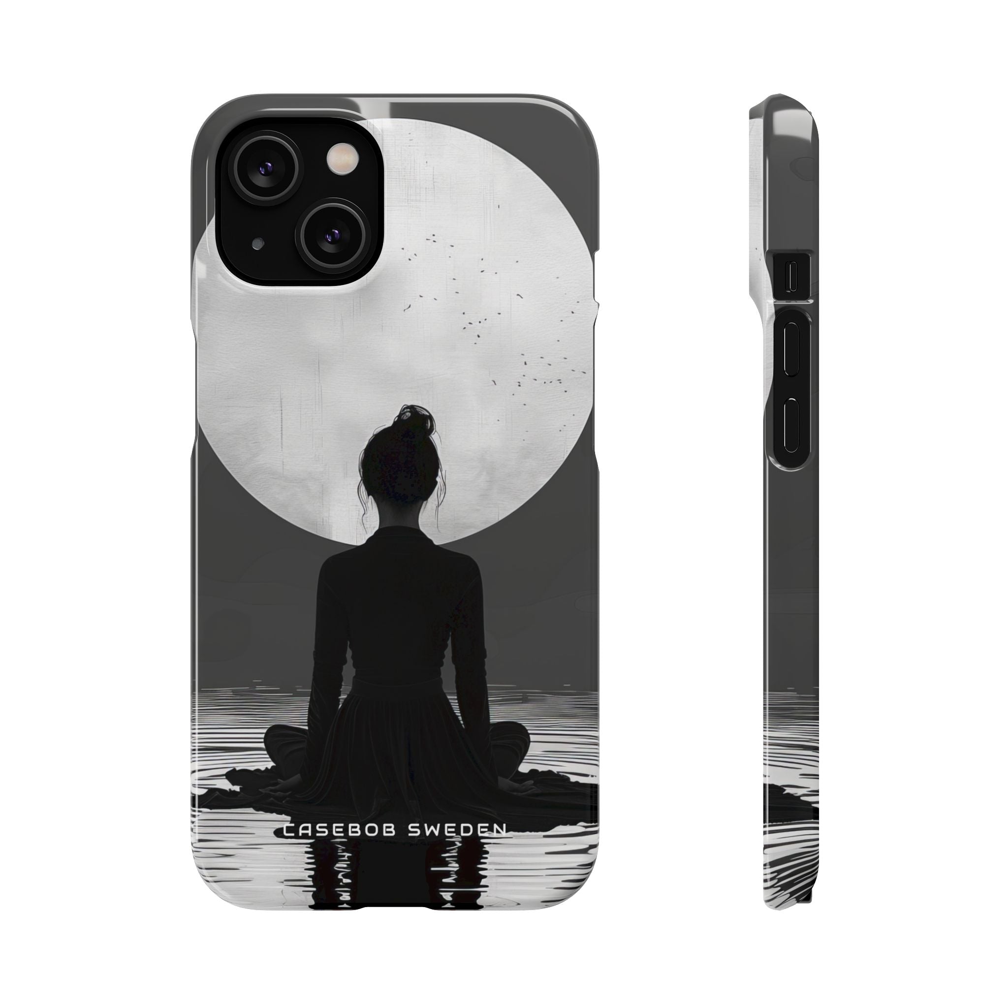 Zen Serenity Moon Reflection iPhone 14 - Slim Phone Case