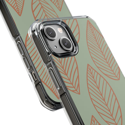 Mint and Orange Leaves iPhone Case - Impact