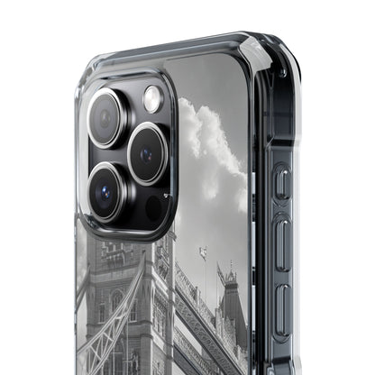 Tower Bridge Monochrome Architecture Study iPhone 15 - Clear Impact Phone Case