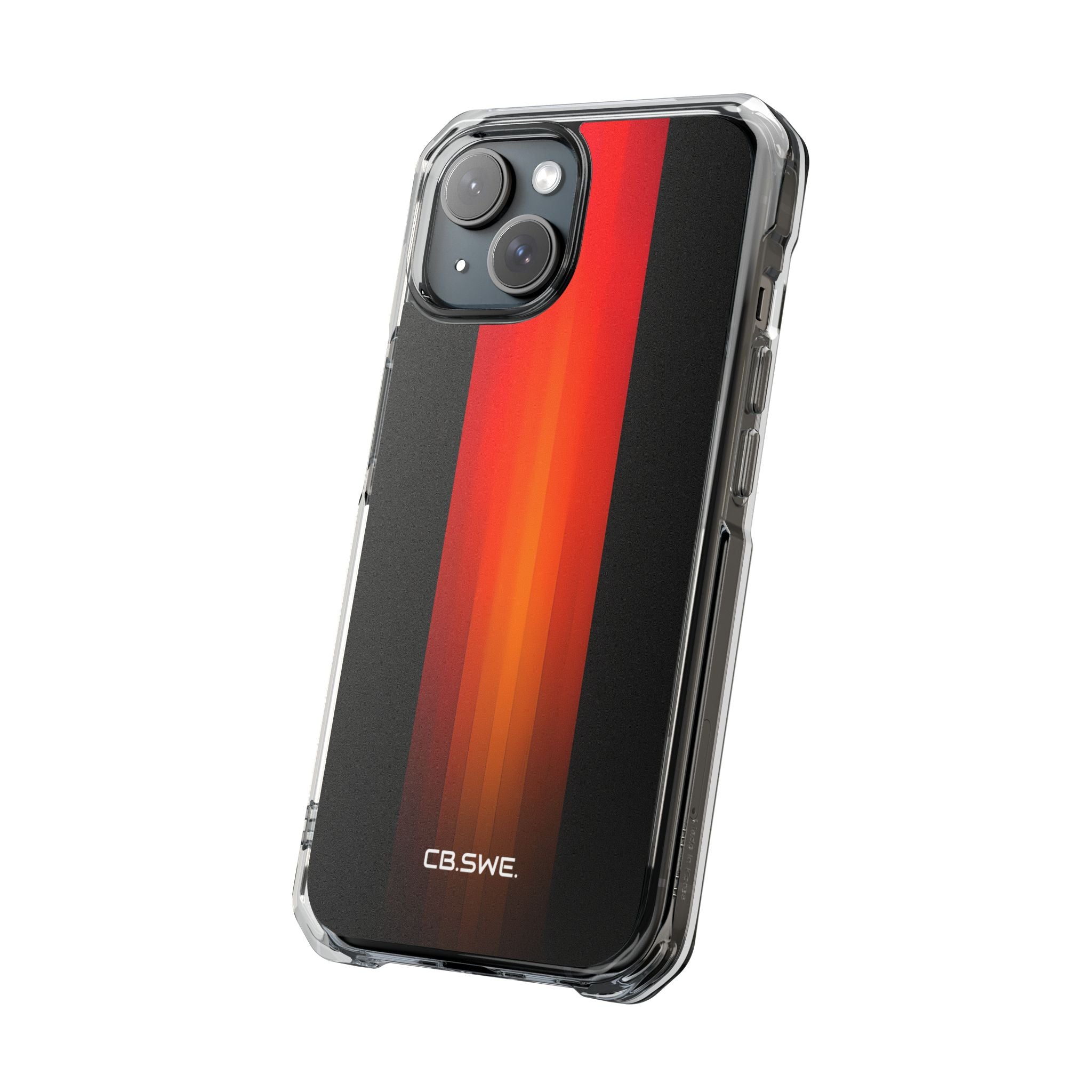 Vibrant Red to Black Gradient Minimalist Phone iPhone 15 - Impact Clear+