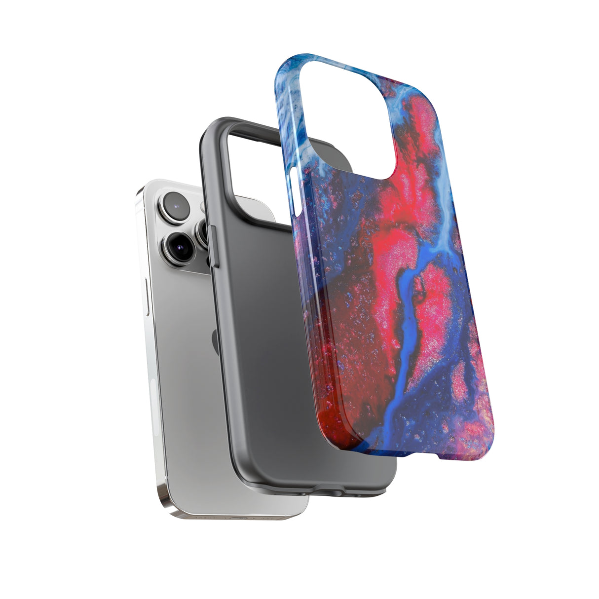 Red n Blue Ink Art iPhone Case (Protective) Phone Case