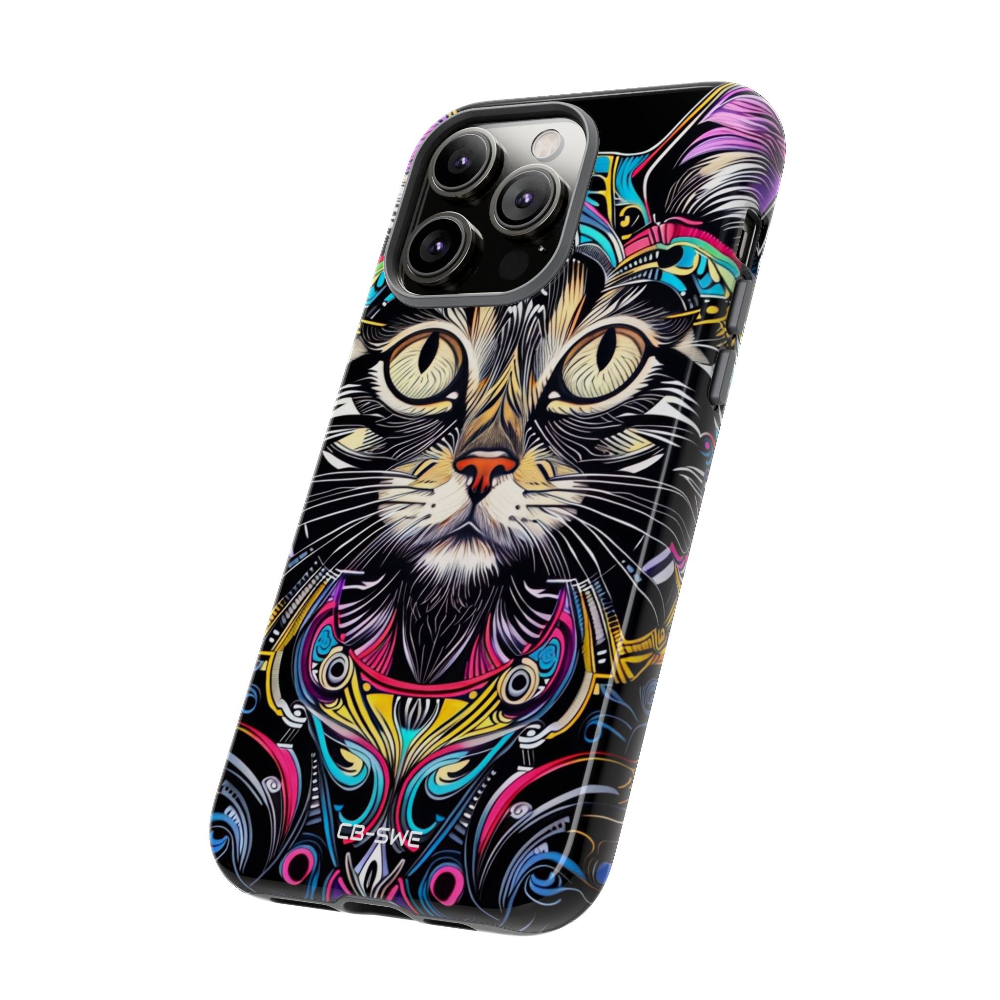 Psychedelic Cat Mirage - iPhone Case