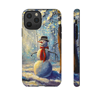 Oil painting - Happy Snowman - Protective Phone Case