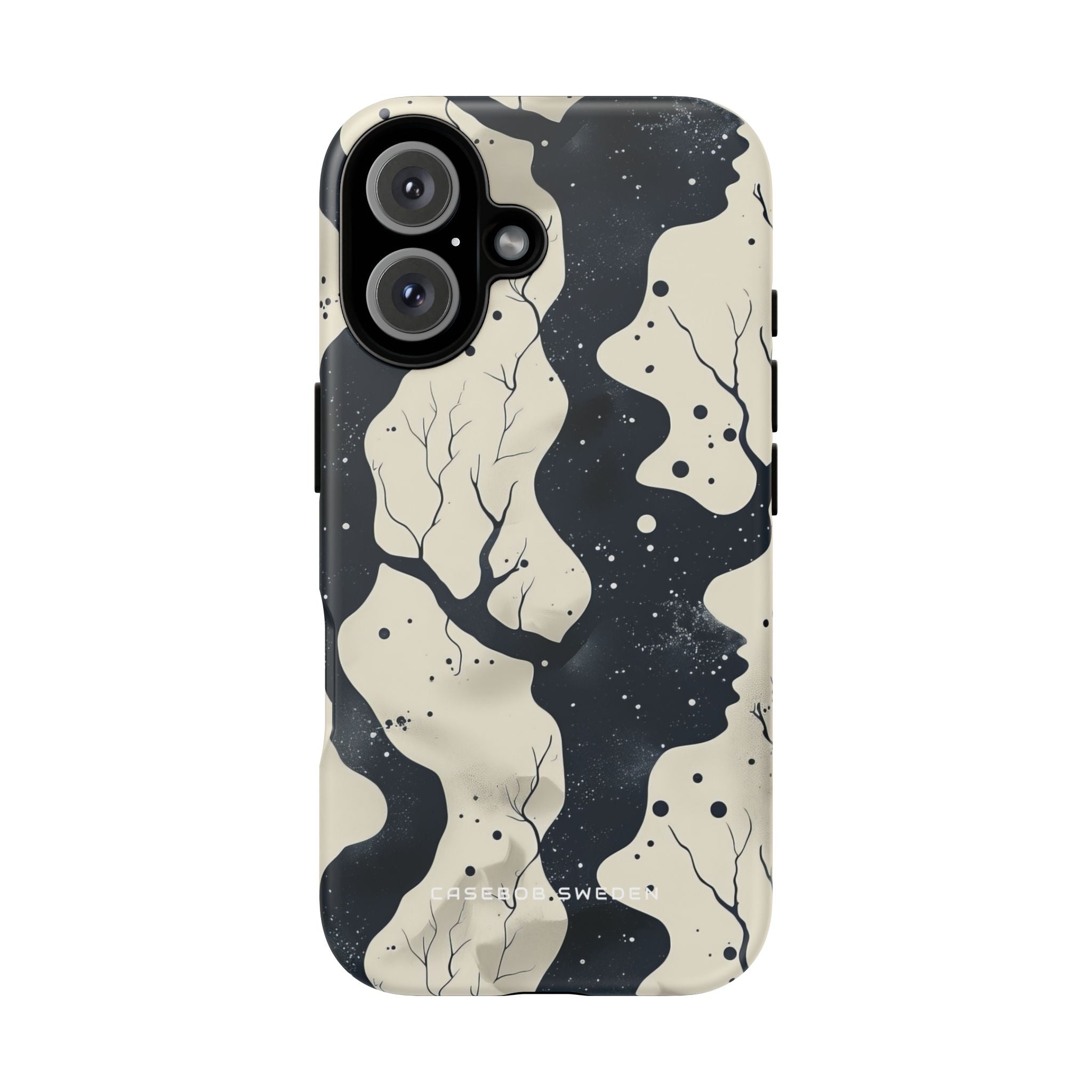 Organic Fluid Silhouettes with Cosmic Depth iPhone 16 - Tough Phone Case